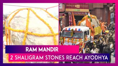 Ram Mandir: Two Shaligram Stones From Nepal Reach Ayodhya In UP For Construction